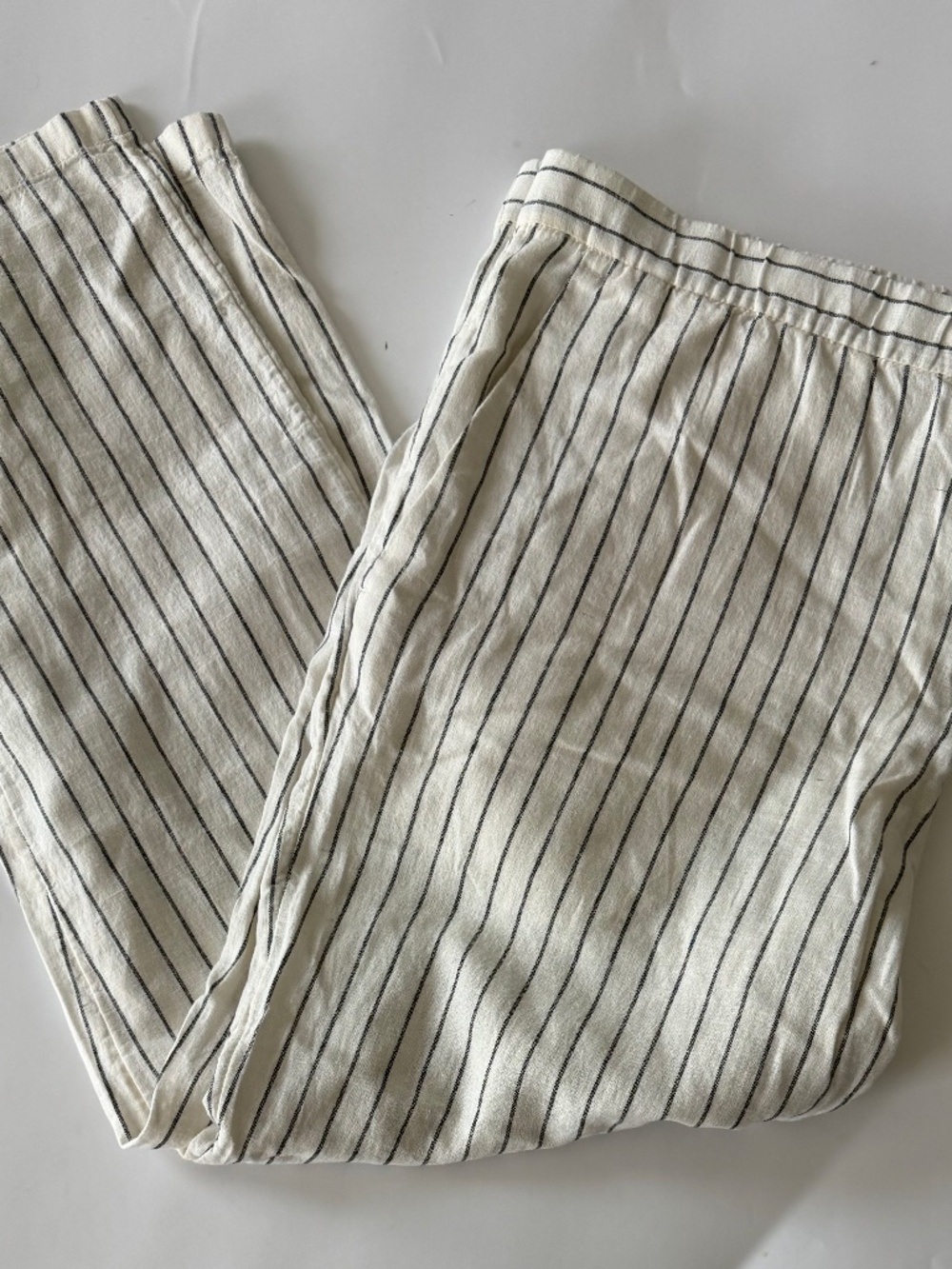 H&M MEn's Linen Blend Casual Striped Pants Size XL NWT